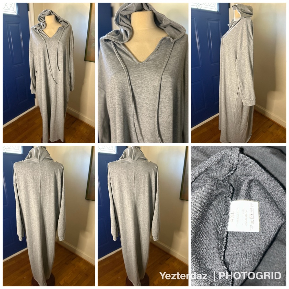 Cozy Gray Hooded Men's Sweater Tunic